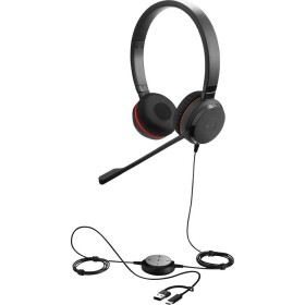 Jabra Evolve 30 II Headset otevřená (On Ear) kabelová stereo černá Potlačení hluku, Redukce šumu mikrofonu headset, regulace hlasitosti, Vypnutí zvuku