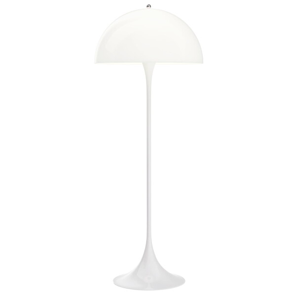 Louis Poulsen Stojací lampa Panthella Opal White, bílá barva, kov, plast