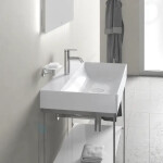 DURAVIT - DuraSquare Umyvadlo 800x470 mm, bez přepadu, s otvorem pro baterii, DuraCeram, WonderGliss, bílá 23538000411