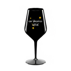 NA VÁNOČNÍ ÚKLID - černá nerozbitná sklenice na víno 470 ml