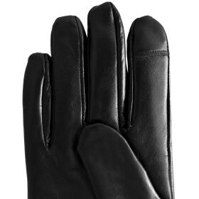 Semiline Dámské kožené antibakteriální rukavice Black