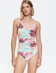 Dámské jednodílné plavky Summer Fleur OP 01 - Triumph kombinace temně růžové (M020) 044D