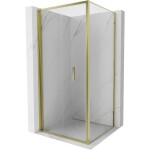 MEXEN/S - Exo sprchový kout skládací dveře 75 x 75, transparent, zlato 816-075-075-50-00