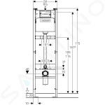 GEBERIT - Duofix Montážní prvek pro výlevku, 175 cm, splachovací nádržka pod omítku Delta 12 cm, nástěnná armatura na omítku 111.569.00.1