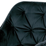 Jídelní židle, potah modročerná sametová látka, kovová 4nohá podnož, černý lak