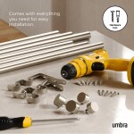 Stříbrná roztažitelná dvojitá garnýž 305-457 cm Umbra CAPPA