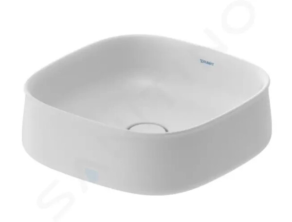 DURAVIT - Zencha Umyvadlo na desku 420x420 mm, bez přepadu, DuraCeram, WonderGliss, matná bílá 23734232791