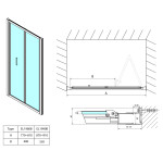 POLYSAN - EASY BLACK sprchové dveře skládací 900, čiré sklo EL1990B