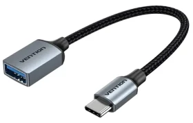 Vention / OTG kabel / USB-C (M) - USB-A 3.0 (F) / 0,15 m / šedá / USB 3.2 Gen 1 (CCXHB)