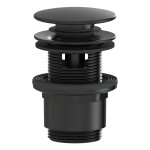 CERANO Umyvadlová výpusť - 5/4“ click-clack s přepadem - plast - 35/50mm - černá matná