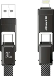 Blitzwolf BW-HDC7 4 v 1 USB-C + Lightning na USB-A + USB-C černá / 240W / 1.2 m (BW-HDC7)