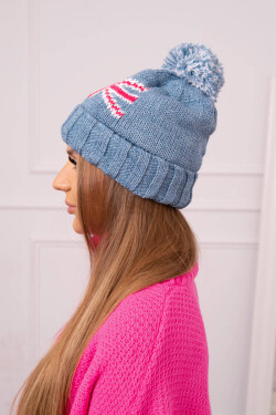 Dámská čepice s bambulí Elizabeth K386 denim UNI