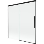 MEXEN/S - Rox vanová zástěna 2-křídlová posuvná 150 x 150, transparent, černá 8C9-150-001-70-00