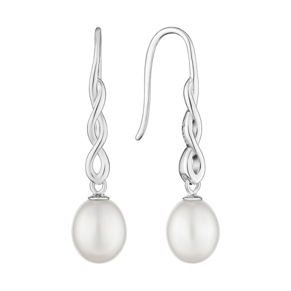 Perlový náušnice Helene - pravé perly, stříbro 925/1000, Stříbrná Bílá