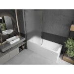 MEXEN/S - Next L vanová zástěna FIX 90 x 150, vzor, gun gray kartáčovaný 895-090-000-03-30-66