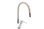 NOVASERVIS - Dřezová baterie s béžovým flexi ramenem Metalia 54, chrom 54014F,0BE