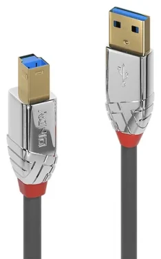 Lindy Cromo Line USB 3.0 A-B šedá / USB kabel / USB-A / USB-B / 5 Gbit/s / 0,5 m (36660)