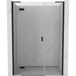 MEXEN/S - Mist-H L sprchové dveře křídlové levé 140, transparent, černá 8A5L-140-001-70-00-L