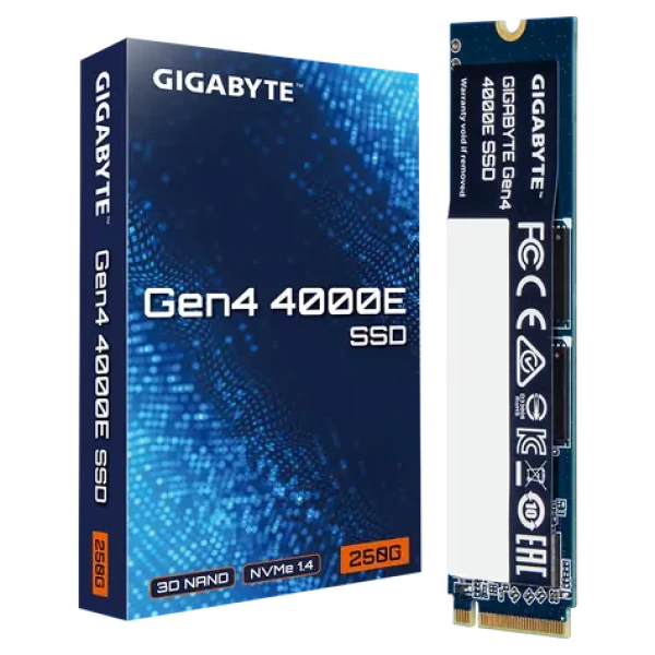 GIGABYTE Gen4 4000E SSD 250GB / M.2 2280 Gen 4 / R: 3500 MBps / W: 1800 MBps / MTBF: 1.5mh / 3y (G440E250G)