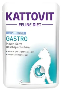 Kattovit Gastro kachna a rýže 85 g / Kapsička pro kočky (393-77040)