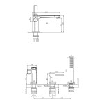 INVENA - Vanová baterie 3 otvorová GLAMOUR černá BW-02-S04-V