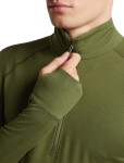 Pánské merino triko dlouhý rukáv, 1/2 zip ICEBREAKER Mens Merino 200 ZoneKnit LS Half Zip, Dark Loden/Sphagnum/Cb velikost: XL