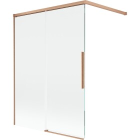 MEXEN/S - Rox vanová zástěna 2-křídlová posuvná 120 x 150, transparent, měď kartáčovaná 8C9-120-003-65-00