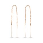 LUNICA Stříbrné řetízkové náušnice ROSE GOLD 0513
