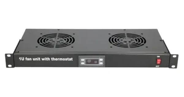 Extralink Ventilační jednotka černá / Ventilační jednotka / 19" / 1U / 2 ventilátory / s termostatem (EX.19089)