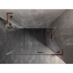 MEXEN/S - Lunar L sprchový kout dveře křídlové pravá 70 x 80, transparent, růžové zlato 834L-070-080-60-00-P