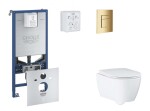 GROHE - Rapid SLX Set předstěnové instalace, klozetu, sedátka SoftClose a tlačítka Skate Cosmopolitan, Cool Sunrise SANI11BB4117