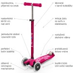 Koloběžka Maxi Micro Deluxe pink LED