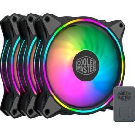 Cooler Master MasterFan MF120 HALO ARGB šedá 3ks / 120 mm / Two Ball Bearing / 30 dB @ 1800 RPM / 4-pin + 3-pin RGB (MFL-B2DN-183PA-R1)