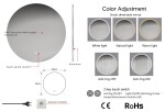 Erga Sofia, kulaté LED zrcadlo 50cm, 1150 lm, 3 barvy světla, ERG-V01-207-5050