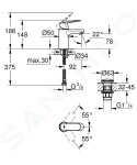 GROHE - Eurosmart Cosmopolitan Umyvadlová baterie s výpustí Push-Open, chrom 23925000