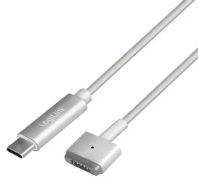 LogiLink USB-C na MagSafe 2 stříbrná / Napájecí kabel / 1,8 m / USB PD 87 W (PA0226)