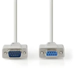 Nedis sériový prodlužovací kabel D-SUB9 (M)-(F) slonová kost / Sériový kabel / poniklovaný / 5 m (CCGL52010IV50)