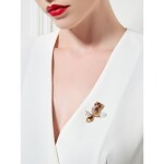 Exkluzivní brož Swarovski Elements Sabina - sova, Zlatá