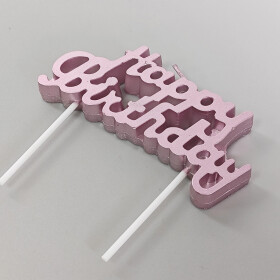 Dortové svíčky Happy Birthday růžové