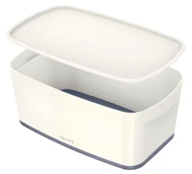 Leitz MyBox bílo-šedá / Úložný box s víkem / velikost S / ABS plast / voděodolný / 318 × 191 × 128 mm (52291001)