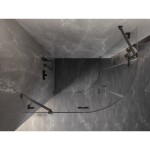 MEXEN/S - Lunar sprchový kout čtvrtkruh křídlový levá 100 x 90 cm, transparent, grafit kartáčovaná 833-100L-090P-66-00