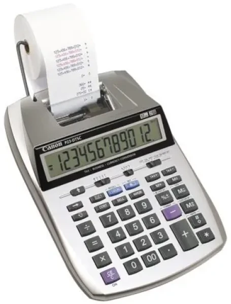 Canon P23-DTSC II stříbrná / Kalkulačka s tiskem / LCD / 2-barevný tisk / 2,3 řádk./s / daňové funkce (2303C001)