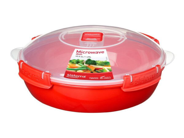 Sistema Kulatá miska pro ohřívání Microwave 1,29 l červená