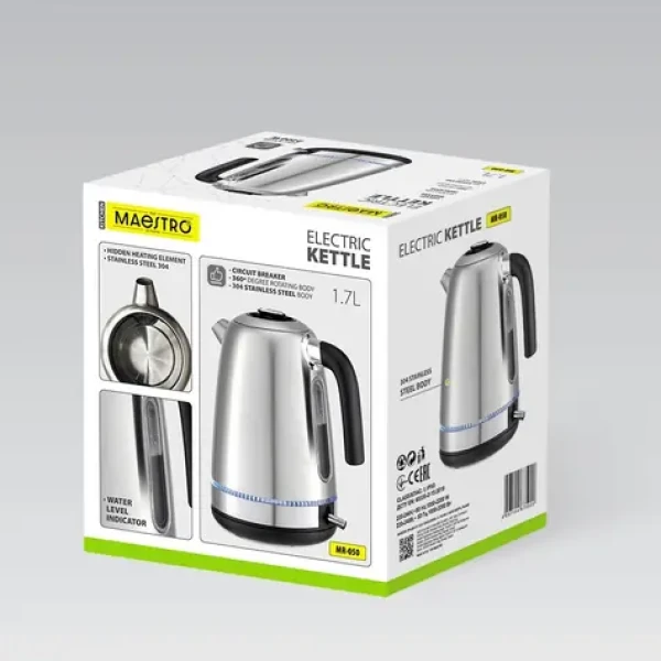 Maestro MR-050 stříbrná / Rychlovarná konvice / 2200W / 1.7 L (MR-050)