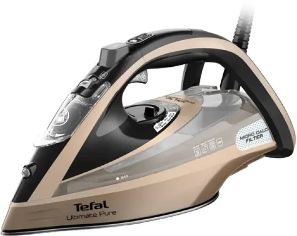Tefal Ultimate Pure FV9852E0 černá / Napařovací žehlička / suché i parní žehlení / 220-240 V (FV9852E0)