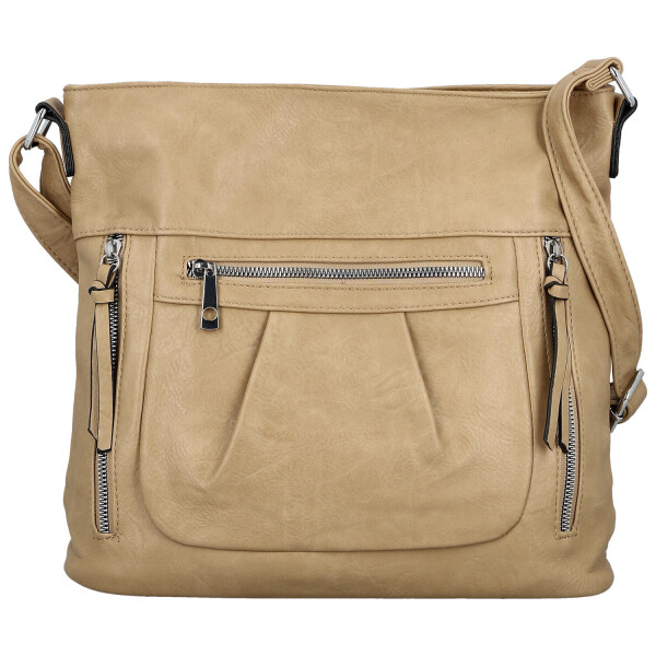 Stylová dámská koženková crossbody kabelka Minja, béžová