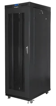 Lanberg Rack 27U černá / Stojanový rozvaděč / 19" / 800x1200 mm / Flat pack / Perforované dveře / LCD (FF01-8227-23BL)