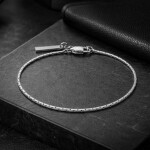 Pánský náramek Tobias - ocelový řetízek, chirurgická ocel, Stříbrná 15 cm + 2 cm (prodloužení)