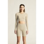 Craft Triko s dlouhým rukávem Collective Rib Cropped T-Shirt Women 1916014-608000 - Běžecký top CRAFT Collective Rib Cropped LS - hnědá Velikost textilu: M-L