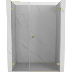MEXEN/S - Lunar-B L sprchové dveře křídlové pravé 150, transparent, zlatá kartáčovaná 832SL-150-050-55-00-P